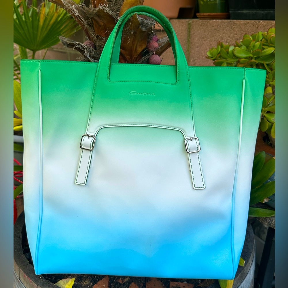 Santoni brand new tote leather bag